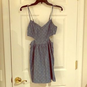 A&F Denim Polka Dotted Cutout Dress